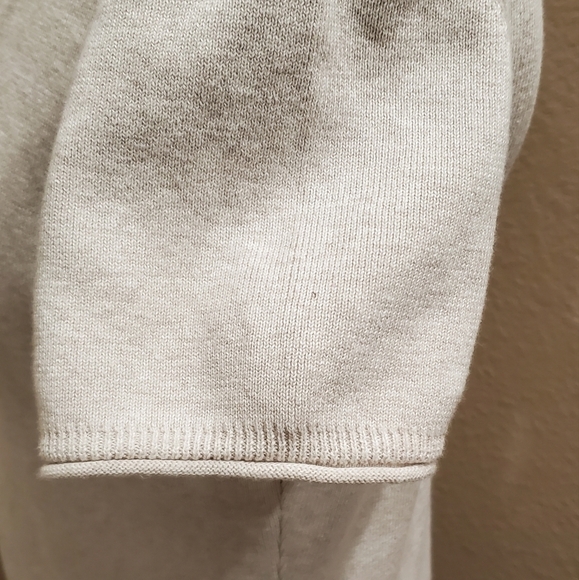 PERUVIAN CONNECTION 100% PIMA COTTON BEIGE SHORT SLEEVE SWEATER WOMEN MEDIUM - Picture 9 of 16
